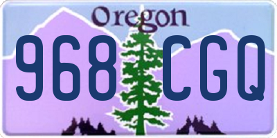 OR license plate 968CGQ