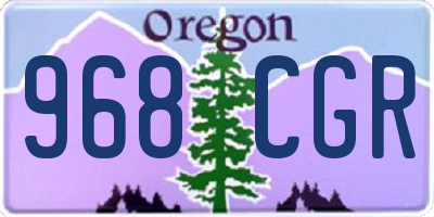 OR license plate 968CGR