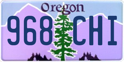 OR license plate 968CHI