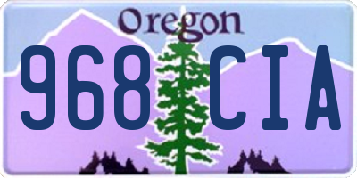 OR license plate 968CIA