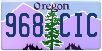 OR license plate 968CIC