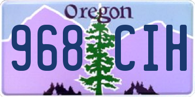 OR license plate 968CIH
