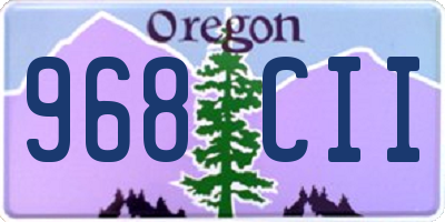 OR license plate 968CII