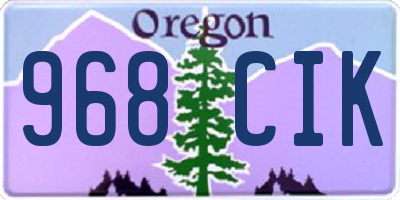 OR license plate 968CIK