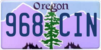 OR license plate 968CIN
