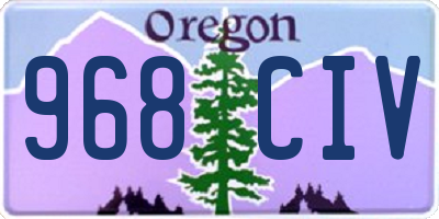 OR license plate 968CIV