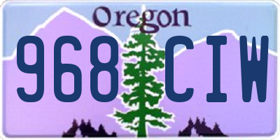 OR license plate 968CIW