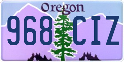 OR license plate 968CIZ