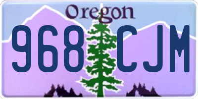 OR license plate 968CJM