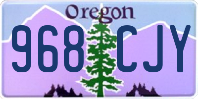 OR license plate 968CJY