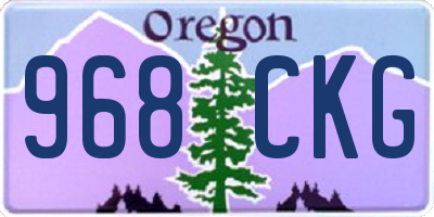 OR license plate 968CKG