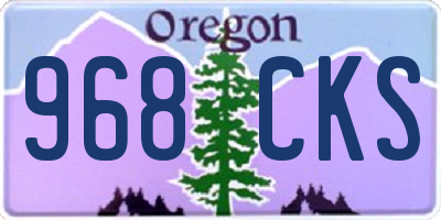 OR license plate 968CKS