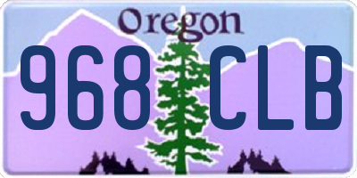 OR license plate 968CLB