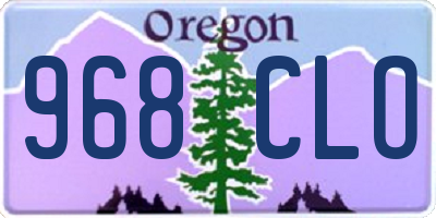 OR license plate 968CLO