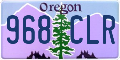 OR license plate 968CLR