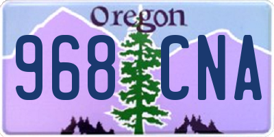 OR license plate 968CNA