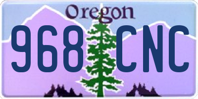 OR license plate 968CNC