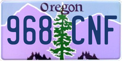 OR license plate 968CNF