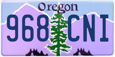 OR license plate 968CNI