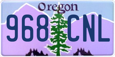 OR license plate 968CNL