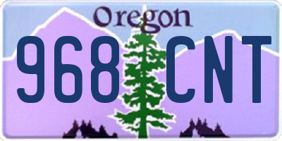 OR license plate 968CNT