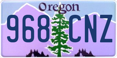 OR license plate 968CNZ