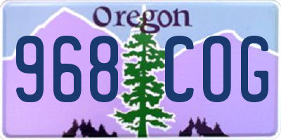 OR license plate 968COG