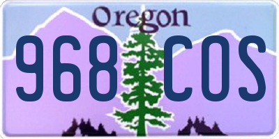OR license plate 968COS