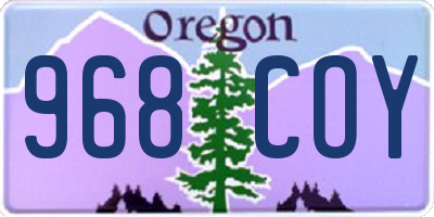 OR license plate 968COY