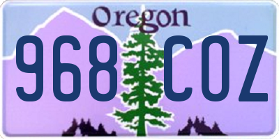 OR license plate 968COZ
