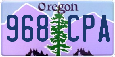OR license plate 968CPA