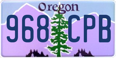 OR license plate 968CPB