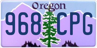 OR license plate 968CPG
