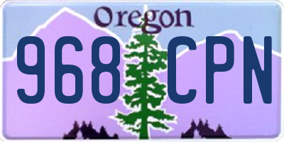 OR license plate 968CPN
