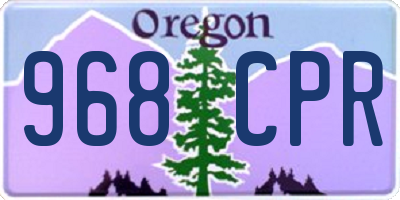 OR license plate 968CPR