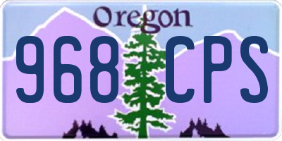 OR license plate 968CPS