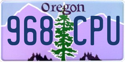 OR license plate 968CPU