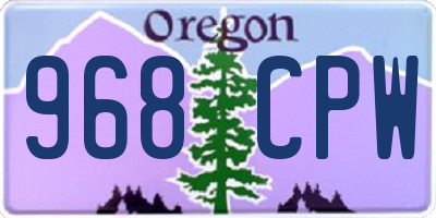 OR license plate 968CPW