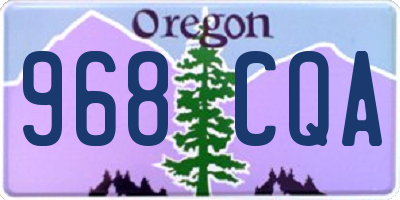 OR license plate 968CQA