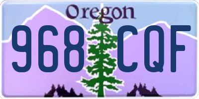 OR license plate 968CQF
