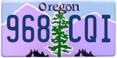 OR license plate 968CQI