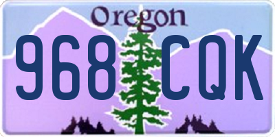 OR license plate 968CQK