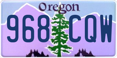 OR license plate 968CQW