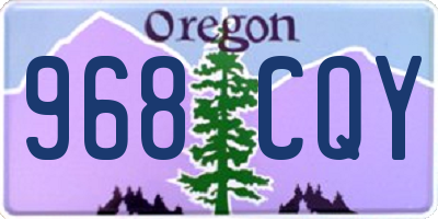 OR license plate 968CQY