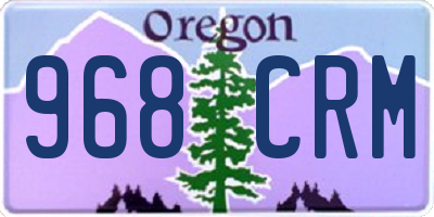 OR license plate 968CRM
