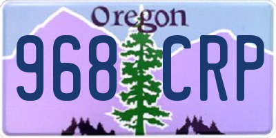 OR license plate 968CRP