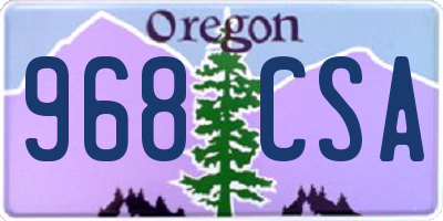 OR license plate 968CSA