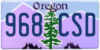 OR license plate 968CSD