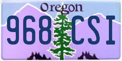 OR license plate 968CSI