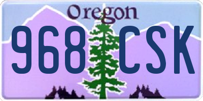 OR license plate 968CSK